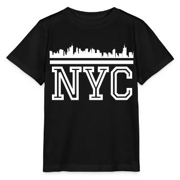 NYC Schriftzug - Stanley/Stella Kinder T-Shirt MINI CREATOR  - Schwarz - Vorne - Mikhail (115cm)