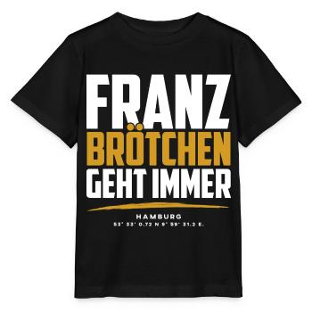 Franzbrötchen Hamburg Hamburch Gebäck Souvenir - Stanley/Stella Kinder T-Shirt MINI CREATOR  - Schwarz - Vorne - Mikhail (115cm)