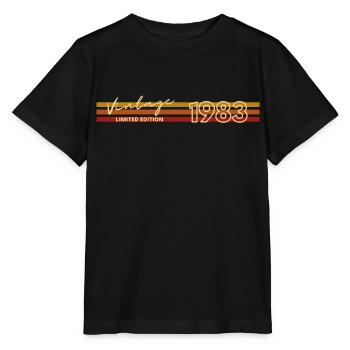 BORN IN 1983 - Stanley/Stella MINI CREATOR Kids’ T-Shirt - black - Front - Mikhail (115cm)