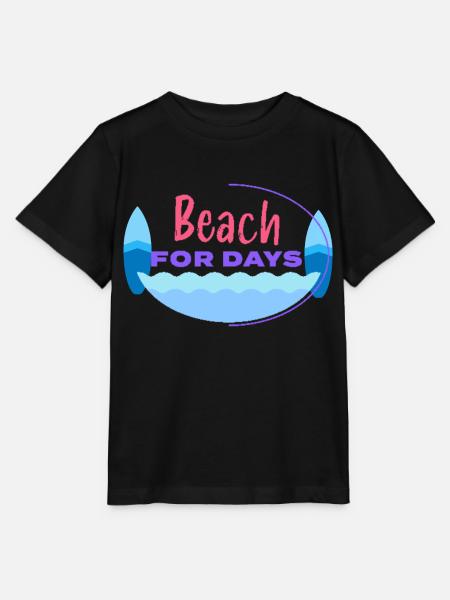 beach, plage tous les jours - T-shirt bio MINI CREATOR Stanley/Stella Enfant - noir