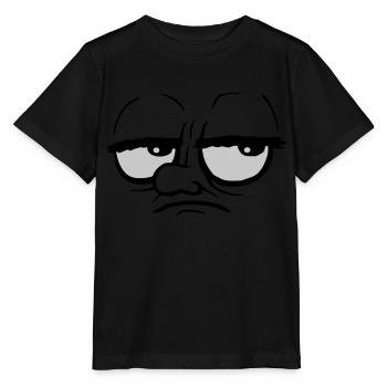 Cartoon genervt Augen verdrehen - Stanley/Stella Kinder T-Shirt MINI CREATOR  - Schwarz - Vorne - Mikhail (115cm)