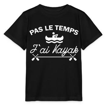 Pas le temps j ai kayak - T-shirt bio MINI CREATOR Stanley/Stella Enfant - noir - Devant - Mikhail (115cm)