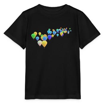 Montgolfière Bleu Vert - T-shirt bio MINI CREATOR Stanley/Stella Enfant - noir - Devant - Mikhail (115cm)