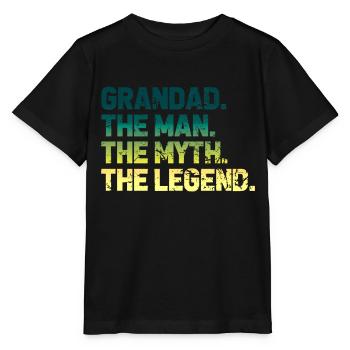 Grandad the man the myth the legend - Stanley/Stella MINI CREATOR Kids’ T-Shirt - black - Front - Mikhail (115cm)