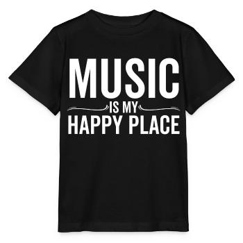 Musik ist mein glücklicher Ort - Stanley/Stella Kinder T-Shirt MINI CREATOR  - Schwarz - Vorne - Mikhail (115cm)
