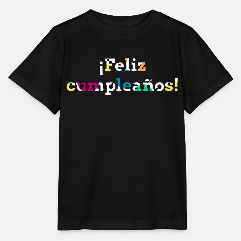 Herzlichen Glückwunsch zum Geburtstag mit bunten spanischen Texten - Stanley/Stella Kinder T-Shirt MINI CREATOR  - Schwarz