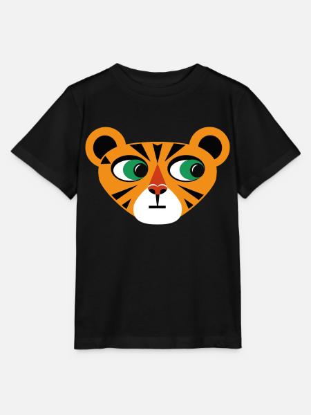 Tiger Illustration - Stanley/Stella Kinder T-Shirt MINI CREATOR - Schwarz