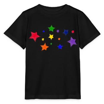 Étoiles et bulles - T-shirt bio MINI CREATOR Stanley/Stella Enfant - noir - Devant - Mikhail (115cm)