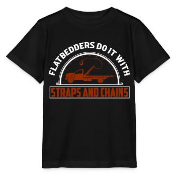 Les plate-formes le font avec des sangles et des chaînes Dépanneuse - T-shirt bio MINI CREATOR Stanley/Stella Enfant - noir - Devant - Mikhail (115cm)