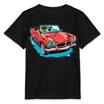 Cabriolet rouge - T-shirt bio MINI CREATOR Stanley/Stella Enfant - noir - Devant - Mikhail (115cm)