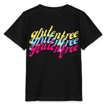Gluten free geschwungen bunt - Stanley/Stella Kinder T-Shirt MINI CREATOR  - Schwarz - Vorne - Mikhail (115cm)