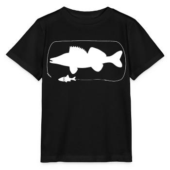 Sandre avec appât naturel - T-shirt bio MINI CREATOR Stanley/Stella Enfant - noir - Devant - Mikhail (115cm)