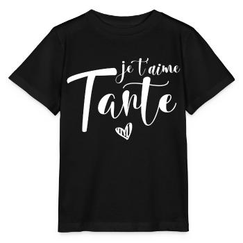 je t aime tante - T-shirt bio MINI CREATOR Stanley/Stella Enfant - noir - Devant - Mikhail (115cm)