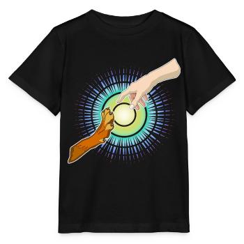 Hundepfote Menschenhand - Stanley/Stella Kinder T-Shirt MINI CREATOR  - Schwarz - Vorne - Mikhail (115cm)