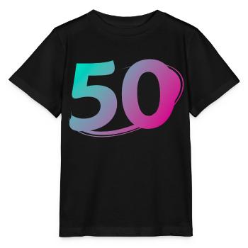Nummer 50 mehrfarbig - Stanley/Stella Kinder T-Shirt MINI CREATOR  - Schwarz - Vorne - Mikhail (115cm)