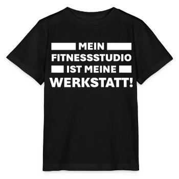 Mein Fitnessstudio ist meine Werkstatt - Stanley/Stella Kinder T-Shirt MINI CREATOR  - Schwarz - Vorne - Mikhail (115cm)