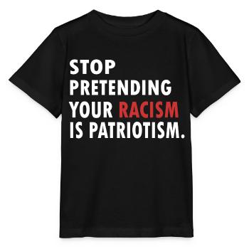 STOP Racisme Patriotiste - T-shirt bio MINI CREATOR Stanley/Stella Enfant - noir - Devant - Mikhail (115cm)