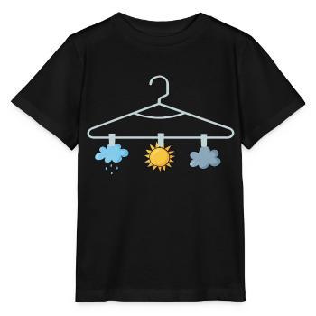 Wettervorhersage Aufhänger Weather Forecast Hanger - Stanley/Stella Kinder T-Shirt MINI CREATOR  - Schwarz - Vorne - Mikhail (115cm)