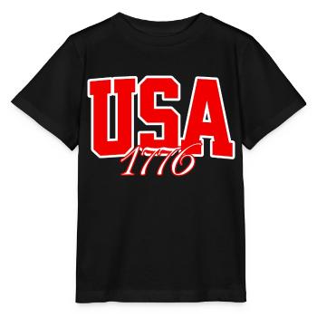 American USA Freedom Justice Fighter Abe 1776 - Stanley/Stella MINI CREATOR Kids’ T-Shirt - black - Front - Mikhail (115cm)