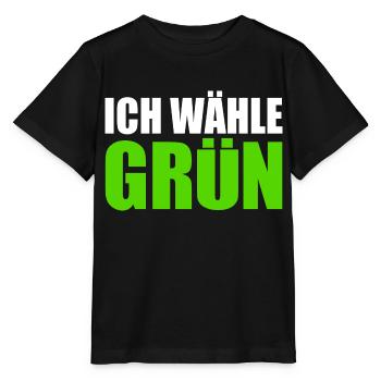 ich wähle grün - Stanley/Stella Kinder T-Shirt MINI CREATOR  - Schwarz - Vorne - Mikhail (115cm)