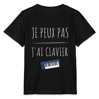 Je peux pas j'ai clavier - T-shirt bio MINI CREATOR Stanley/Stella Enfant - noir - Devant - Mikhail (115cm)