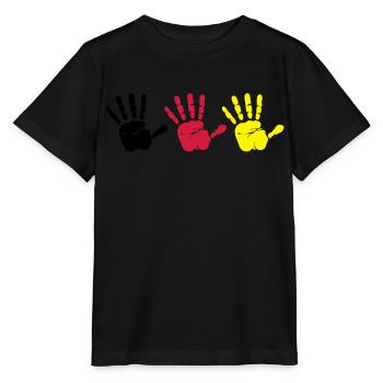 Empreinte de main Trio - T-shirt bio MINI CREATOR Stanley/Stella Enfant - noir - Devant - Mikhail (115cm)