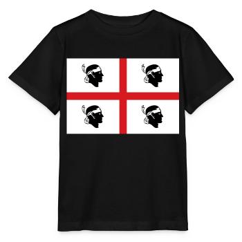 Flagge von Sardinien - Stanley/Stella Kinder T-Shirt MINI CREATOR  - Schwarz - Vorne - Mikhail (115cm)
