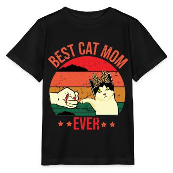 Best cat mom ever Design for a loving care mom - T-shirt bio MINI CREATOR Stanley/Stella Enfant - noir - Devant - Mikhail (115cm)