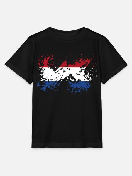 Nederland Holland Nederlandse Vlag Blobs - Stanley/Stella Kinder-T-shirt MINI CREATOR  - zwart