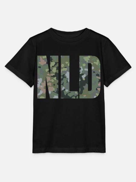 NL camouflage NLD tekst! - Stanley/Stella Kinder-T-shirt MINI CREATOR  - zwart