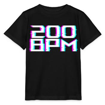 Uptempo 200BPM - T-shirt bio MINI CREATOR Stanley/Stella Enfant - noir - Devant - Mikhail (115cm)