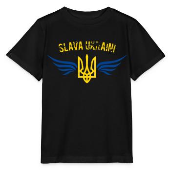 Ukraine Ruhm und Ehre - Stanley/Stella Kinder T-Shirt MINI CREATOR  - Schwarz - Vorne - Mikhail (115cm)