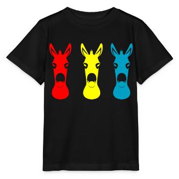 Donkey Esel - Stanley/Stella Kinder T-Shirt MINI CREATOR  - Schwarz - Vorne - Mikhail (115cm)