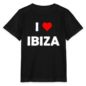 J’adore Ibiza - Espagne - Espagne - Îles Baléares - T-shirt bio MINI CREATOR Stanley/Stella Enfant - noir - Devant - Mikhail (115cm)