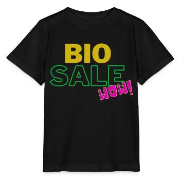 bio sale wow, sayings, gift - Stanley/Stella MINI CREATOR Kids’ T-Shirt - black - Front - Mikhail (115cm)