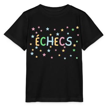 échecs pastel étoiles - T-shirt bio MINI CREATOR Stanley/Stella Enfant - noir - Devant - Mikhail (115cm)