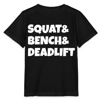 Squat Bench Deadlift Powerlifting - Stanley/Stella MINI CREATOR Kids’ T-Shirt - black - Front - Mikhail (115cm)