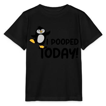 I pooped today Pinguin - Stanley/Stella Kinder T-Shirt MINI CREATOR  - Schwarz - Vorne - Mikhail (115cm)