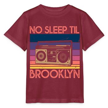 No Sleep Til Brooklyn - Stanley/Stella Kinder T-Shirt MINI CREATOR  - Burgunderrot - Vorne - Kain (125cm)
