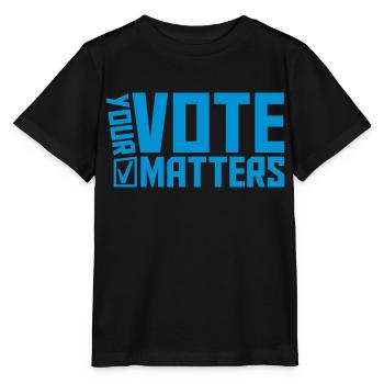 votre vote compte citation - T-shirt bio MINI CREATOR Stanley/Stella Enfant - noir - Devant - Mikhail (115cm)