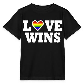 Love wins - Stanley/Stella MINI CREATOR Kids’ T-Shirt - black - Front - Mikhail (115cm)