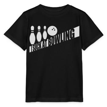 I suck at bowling - Stanley/Stella Kinder T-Shirt MINI CREATOR  - Schwarz - Vorne - Mikhail (115cm)