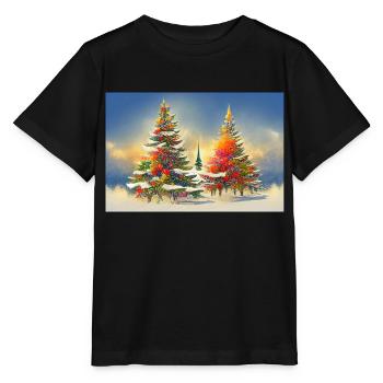 Artsy Christmas Trees - Stanley/Stella MINI CREATOR Kids’ T-Shirt - black - Front - Mikhail (115cm)