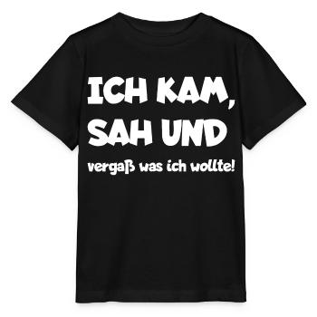 ICH KAM SAH UND VERGAß WAS ICH WOLLTE - Stanley/Stella Kinder T-Shirt MINI CREATOR  - Schwarz - Vorne - Mikhail (115cm)