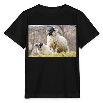 Mouton (en allemand Schaf) Ovis en Irlande - T-shirt bio MINI CREATOR Stanley/Stella Enfant - noir - Devant - Mikhail (115cm)