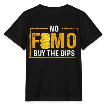 no fomo, Buy the dip - Stanley/Stella Kinder T-Shirt MINI CREATOR  - Schwarz - Vorne - Mikhail (115cm)