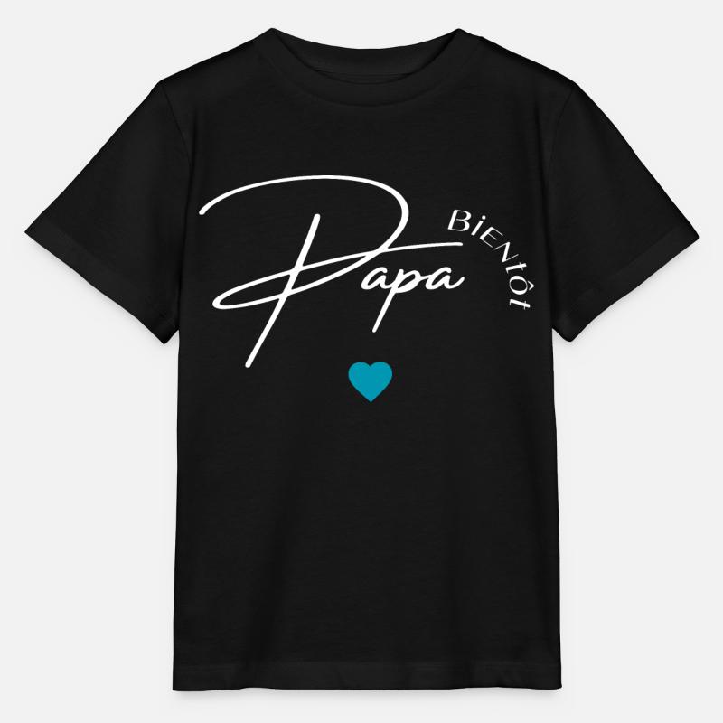 Bientôt papa - T-shirt bio MINI CREATOR Stanley/Stella Enfant - noir