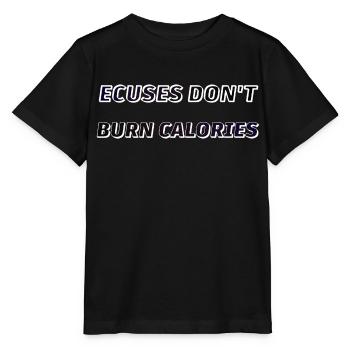 Les excuses ne brûlent pas de calories - T-shirt bio MINI CREATOR Stanley/Stella Enfant - noir - Devant - Mikhail (115cm)