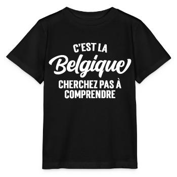 C'est La Belgique Cherchez Pas à Comprendre - T-shirt bio MINI CREATOR Stanley/Stella Enfant - noir - Devant - Mikhail (115cm)