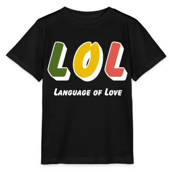 LOL - Language of Love - Stanley/Stella Kinder T-Shirt MINI CREATOR  - Schwarz - Vorne - Mikhail (115cm)